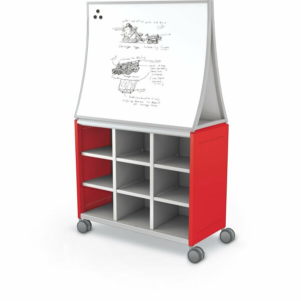 Mooreco Compass Cabinet Maxi H2 With Ogee Dry Erase Board Red 72.1in H x 42in W x 19.2in D B3A1C1E1B0